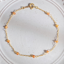 9月の誕生石♡ 宝石質オレンジサファイアのブレスレット /ac235