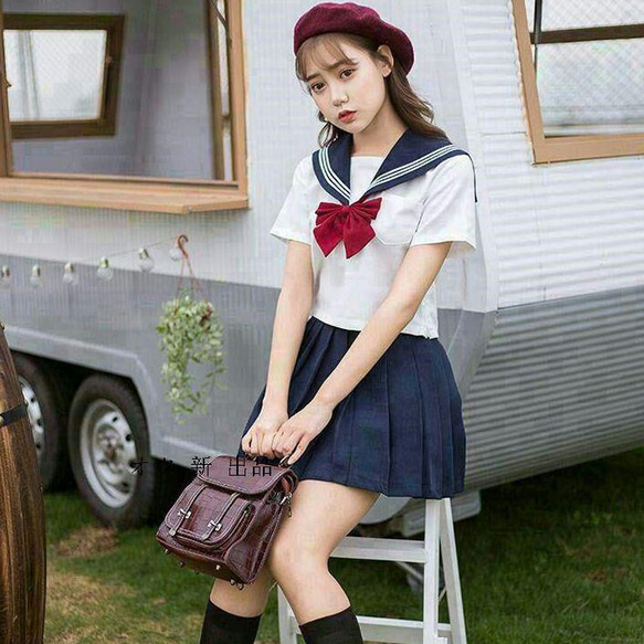 セーラー服 女の子 フォーマル 長袖 上下セット JK制服 スクールガール セーラー服半袖女子高生上下セットJK制服スクールガール学生服
