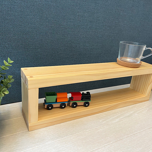 送料無料】 シェルフ ロの字 小物置き 玄関 パイン ナチュラル 棚