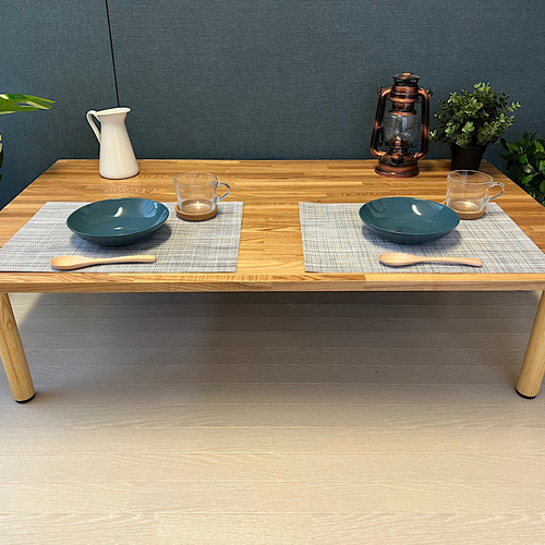 販売 【送料無料】 ローテーブル 長方形 120cm 70cm タモ ねじ込み木製