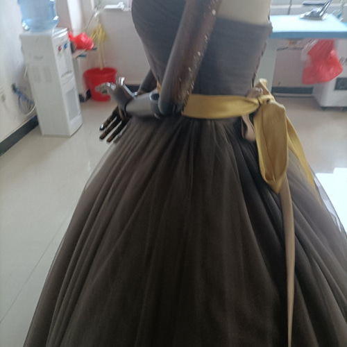 グレーカラードレス ミックス色 オフショルダーの2WAYドレス ロング  