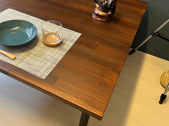 【送料無料】 ローテーブル 正方形 90cm パイン ブラウン ねじ込み木製 ブラック 6枚目の画像