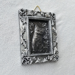 【Creema限定】猫さんのアンティーク風フレーム（額）１ 4枚目の画像