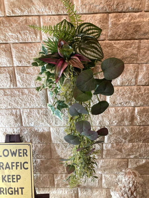 光触媒　人工観葉植物　ウォールグリーン　フェイク　フラワー　麻ペペロミア 4枚目の画像