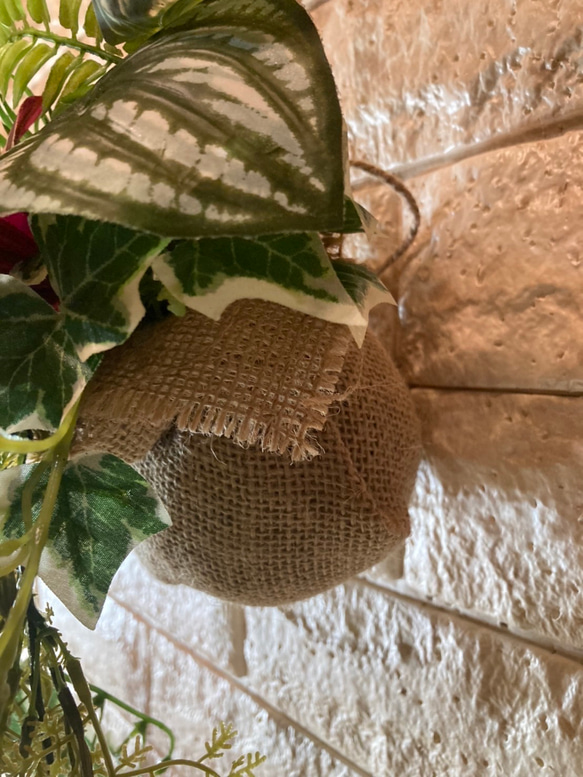 光触媒　人工観葉植物　ウォールグリーン　フェイク　フラワー　麻ペペロミア 11枚目の画像