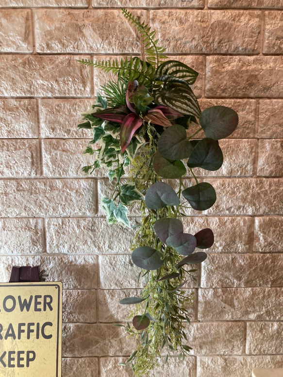 光触媒　人工観葉植物　ウォールグリーン　フェイク　フラワー　麻ペペロミア 6枚目の画像