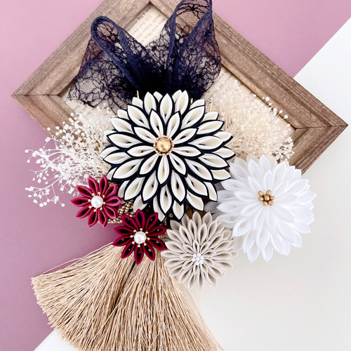 つまみ細工 髪飾り ＊大人かわいいレトロモダン＊成人式 振袖 和装