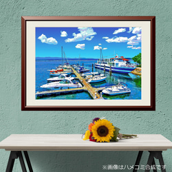 【アートポスター】アメリカ シャンプレーン湖の船着き場（作品No.395） 1枚目の画像