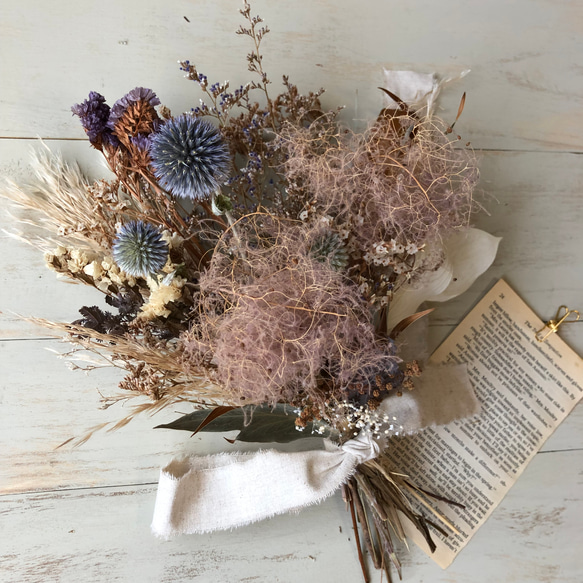 ドライフラワースワッグ♡瑠璃タマ＆スモークツリー✨