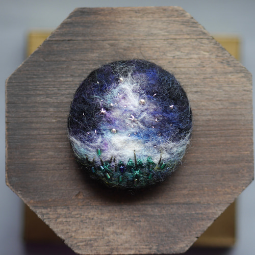 羊毛フェルト 天の川☆星の森 ブローチ ブローチ Felti Heartmade 通販
