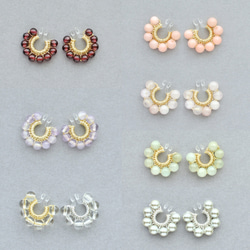 オパール (ブランデーオパール) 《 10月 誕生石 》 mini ring ノンホールピアス  金具変更可 11枚目の画像