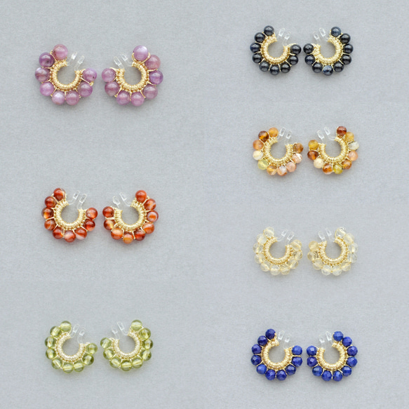 オパール (ブランデーオパール) 《 10月 誕生石 》 mini ring ノンホールピアス  金具変更可 12枚目の画像