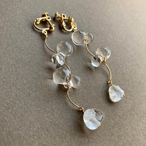 くーまる♡プロフ必読♡✧*̣̩⋆̩☽⋆゜ ピアス イヤリング 大ぶり Melody Accessory イヤリング ピアス 日本製 おおぶり 大ぶり