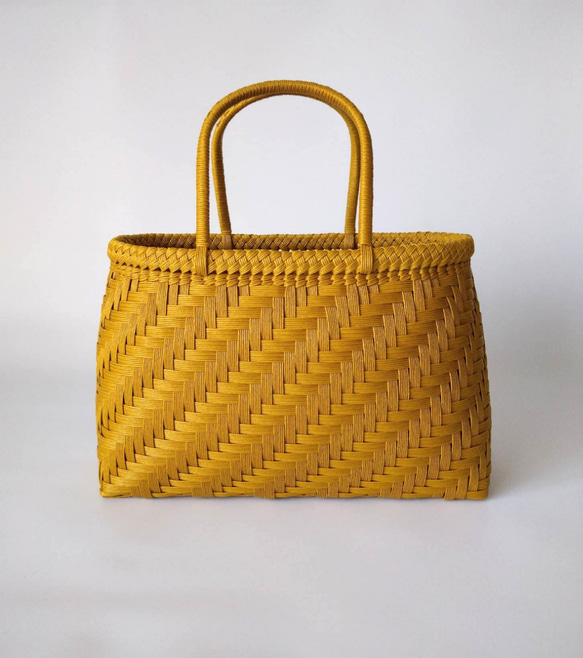 enjoy the colors of ajiro☆》網代編みのかごバッグ☆ミモザ☆Mサイズ