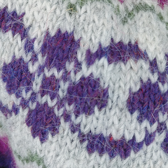 【受注製作】アイスランド　ロピーセーター　  丸ヨーク フェアアイル 北欧　紫　パープル　バイオレット 9枚目の画像
