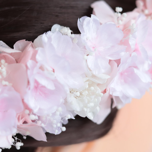 春色さくらの花冠&フラワーピース＊プリザーブドフラワー