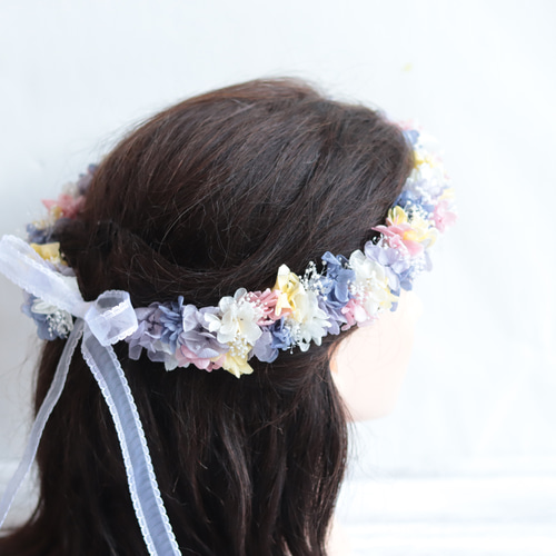 カラーオーダーOK】“パステルカラー”の華奢な花冠＊リストレット  