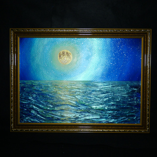油絵 油彩 油彩画 絵 絵画 【月の海】 絵画 HR 通販 14461563