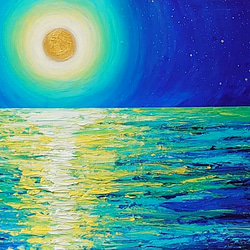 油絵 絵画【月の海】 2枚目の画像