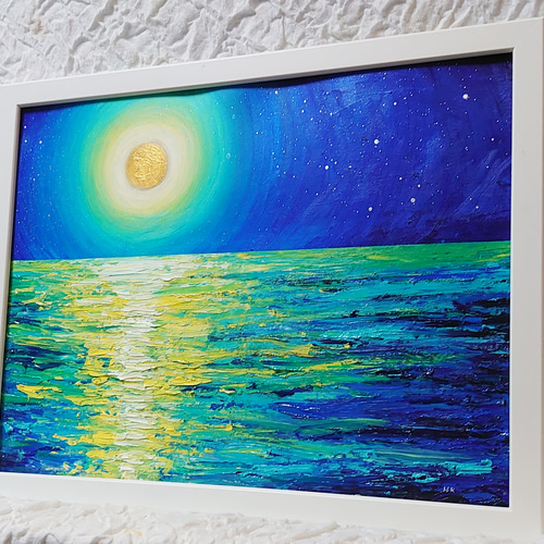 油絵 絵画【月の海】 絵画 ＨＲ 通販｜Creema(クリーマ)