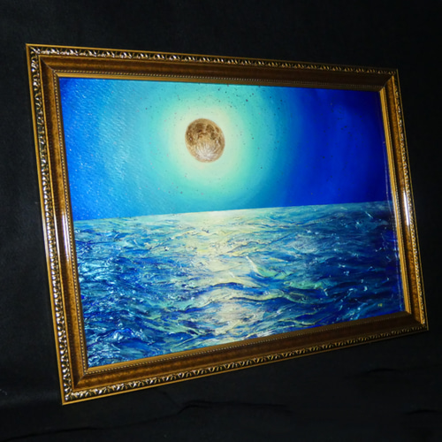 油絵 絵画 【月下の海】 油絵 油彩 油彩画 絵 絵画【月下の海】 | HIROSHI1990
