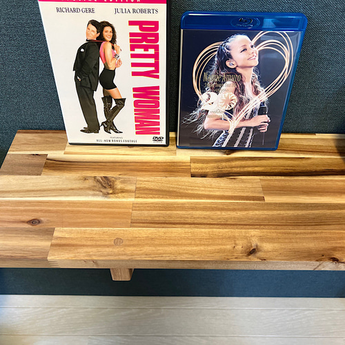 送料無料】 ウォールシェルフ 2段三角受け リバーシブル アカシア 90cm