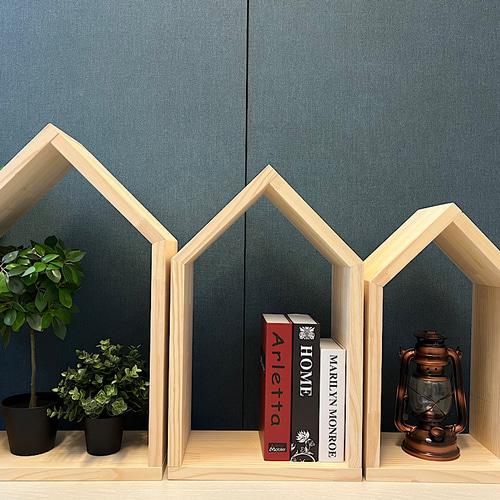 送料無料】 シェルフ ハウス 3個セット 小物置き パイン ナチュラル