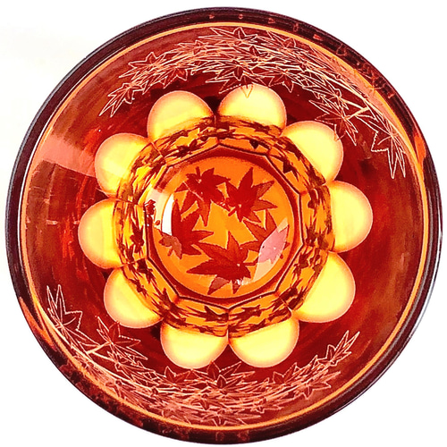 砂切子 紅葉（オレンジ×金赤） グラス 椎名切子 通販 14462014