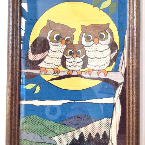 フクロウの貼り絵
