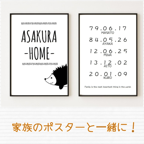 送料無料⭐️ ハリネズミさんウェルカムポスター⭐️No.362⭐️ポスター　北欧  アート　インテリア 4枚目の画像