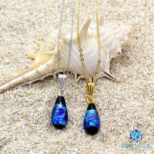 水色滴型ストーンシルバーネックレス ラリマー シルバー ペンダント