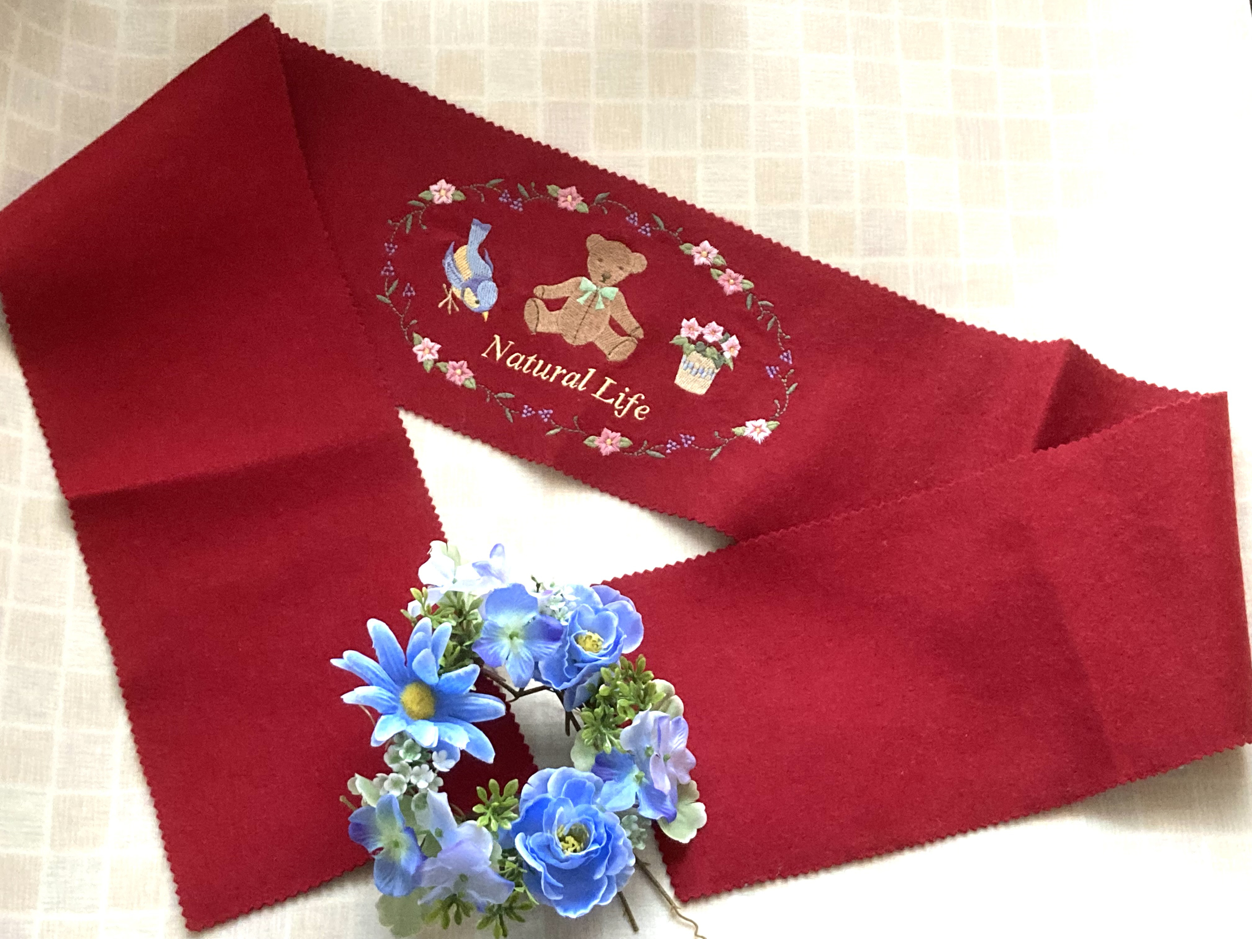 手刺繍【ハンドメイド】 ピアノカバー 手作り【緻密な刺繍と手編みレースのピアノカバー】一点物