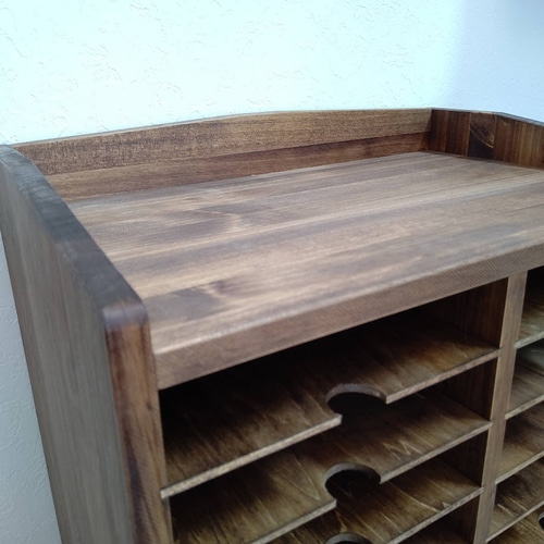 大容量　A4ファイル収納可能　アンティーク調レターラック　引き出し付き 大容量 A4ファイル収納可能 アンティーク調レターラック