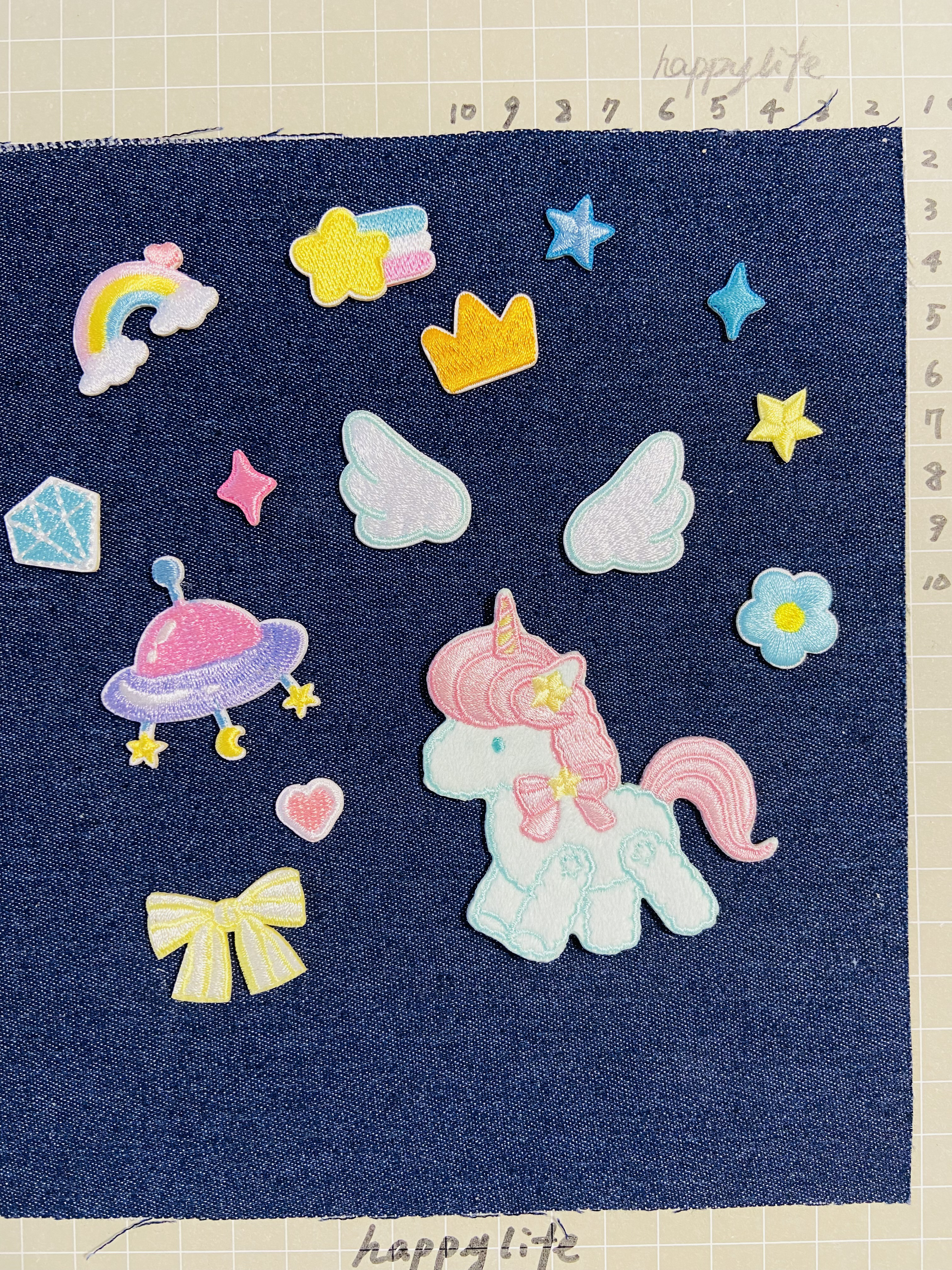 セール 15枚入り 刺繍アイロンワッペン ユニコーン刺繍アイロン