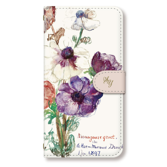 アネモネ カラフル な 花 の 水彩画 スマホケース iPhoneケース 樹脂 1枚目の画像