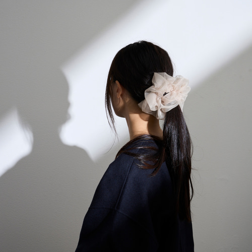 最新作】【新色】オーガンジー ミニシュシュ ライトグレージュ