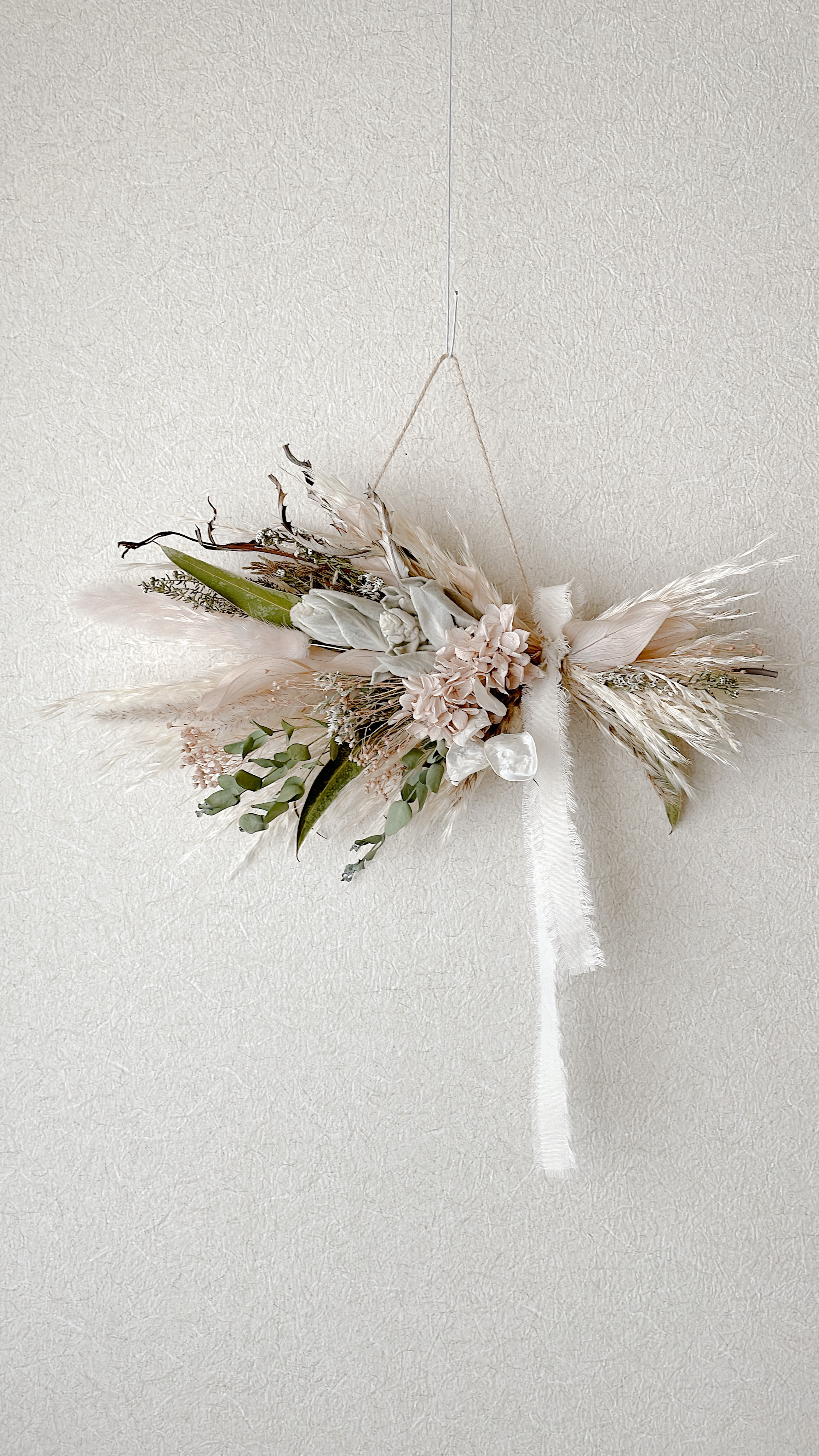 虹の向こう 横型スワッグドライフラワー65cm くち 