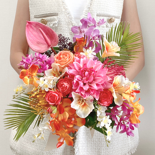 トロピカルブーケ＊アーティフィシャルフラワー【リゾ婚/結婚式