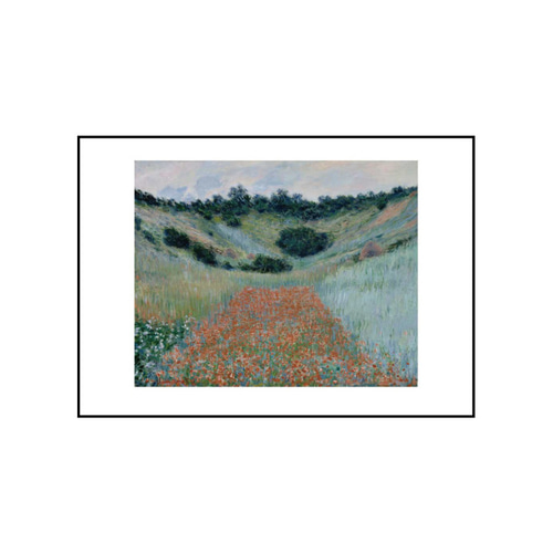 クロード モネ、ジヴェルニー近くの窪地にあるポピー畑、風景画