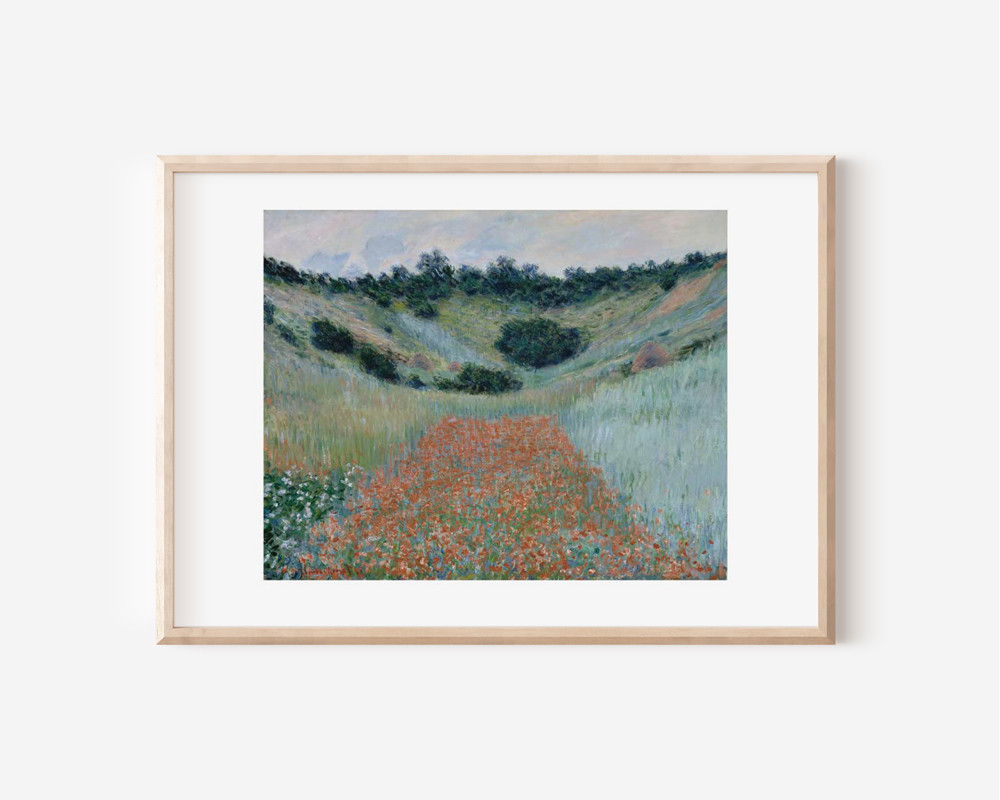 クロード・モネ、ジヴェルニーの草原、希少画集画、新品額付