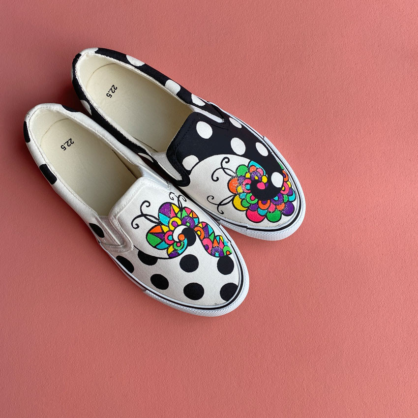 スニーカー「 ジャズ 」大人のドットシューズ！レディース メンズ 22〜28cm！スリッポン【受注制作】