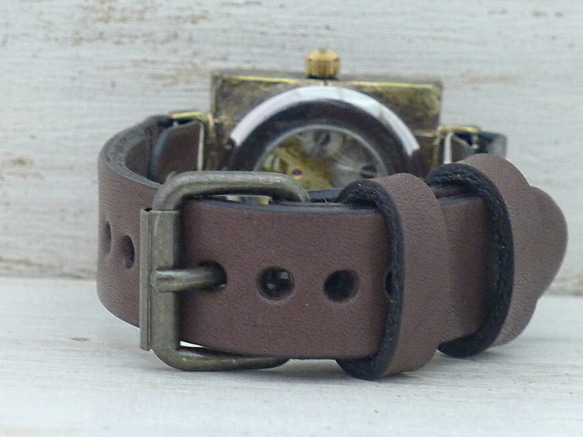BHW137 手動上鍊 黃銅 33mm 方形羅馬數字 Normal 皮帶 手工手錶 [BHW137 Rome] 第8張的照片