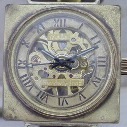 BHW137 手動上鍊 黃銅 33mm 方形羅馬數字 Normal 皮帶 手工手錶 [BHW137 Rome] 第5張的照片