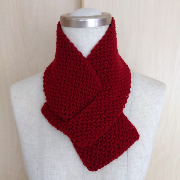 小さなマフラー【赤】 ネックウォーマー あみふみ 通販 14464788