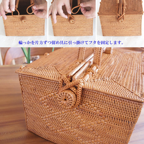 アタ カゴバッグ ピクニック メイク コスメボックス 蓋つき 30x22cm :B-0275 かごバッグ kozaiq 通販|Creema(クリーマ) 14464818 アタ カゴバッグ ピクニック メイク コスメボックス 蓋つき 30x22cm :B-0275 かごバッグ kozaiq 通販|Creema(クリーマ) 14464818
