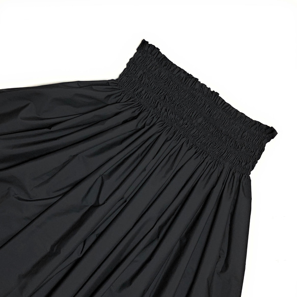 シングルパウスカート スカート丈７４cm 無地 ブラック[pu-005s74] 4枚目の画像