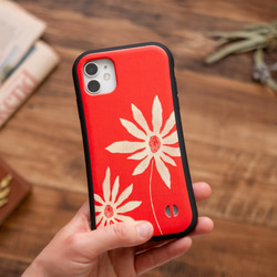 花のある毎日  スマホケース  赤　✶ iPhone15 SE3 SE2 グリップケース 春 ✶ 1枚目の画像
