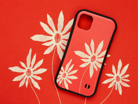 花のある毎日  スマホケース  赤　✶ iPhone15 SE3 SE2 グリップケース 春 ✶ 7枚目の画像