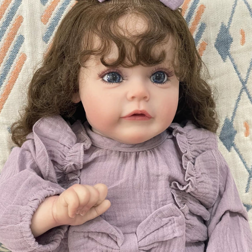 Peach♡｝リボーンドール つくるくるロングの女の子 その他人形 Peach