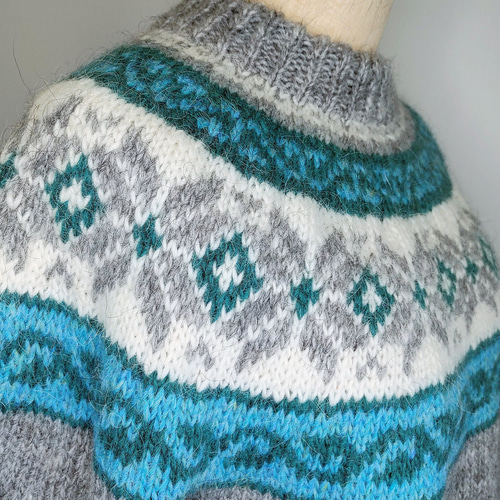 HILDA アイスランドウール ノルディック柄ニットカーディガン Iceland